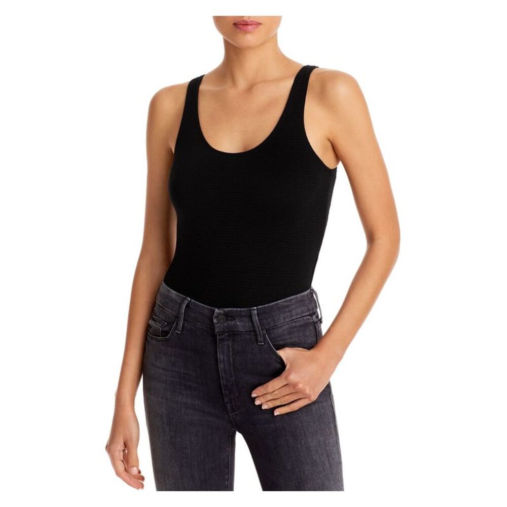 REMAIN Womens Black Thong Snap Closure Sleeveless Scoop Neck Body Suit Top 6